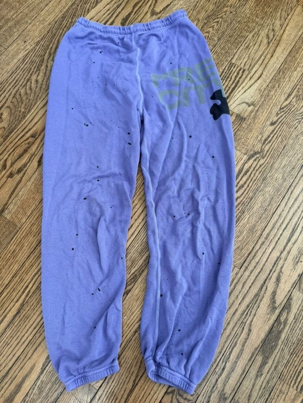 FREECITY Women's Purple Joggers XS RARE SPLATTER PAINT